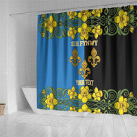 Personalized Monmouthshire Wales Shower Curtain Sir Fynwy Flag With Welsh Daffodil - Wonder Print Shop