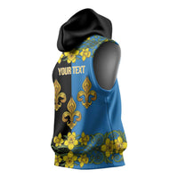 Personalized Monmouthshire Wales Sleeveless Hoodie Sir Fynwy Flag With Welsh Daffodil - Wonder Print Shop