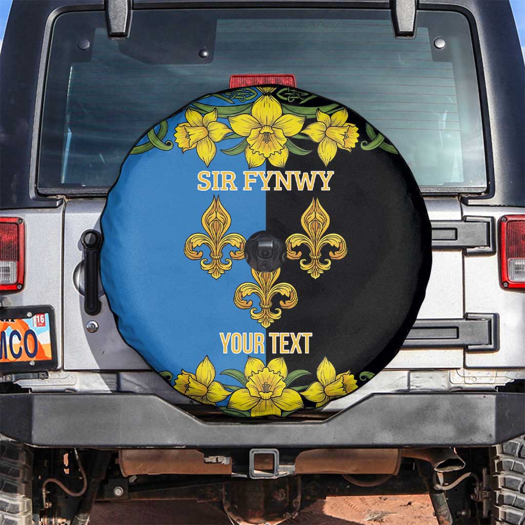 Personalized Monmouthshire Wales Spare Tire Cover Sir Fynwy Flag With Welsh Daffodil - Wonder Print Shop