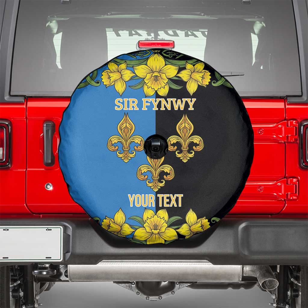 Personalized Monmouthshire Wales Spare Tire Cover Sir Fynwy Flag With Welsh Daffodil - Wonder Print Shop