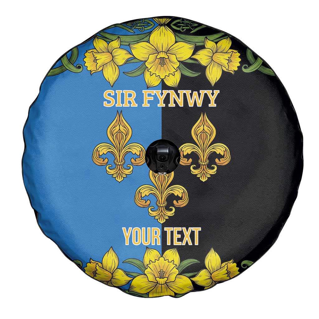 Personalized Monmouthshire Wales Spare Tire Cover Sir Fynwy Flag With Welsh Daffodil - Wonder Print Shop