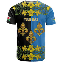 Personalized Monmouthshire Wales T Shirt Sir Fynwy Flag With Welsh Daffodil - Wonder Print Shop