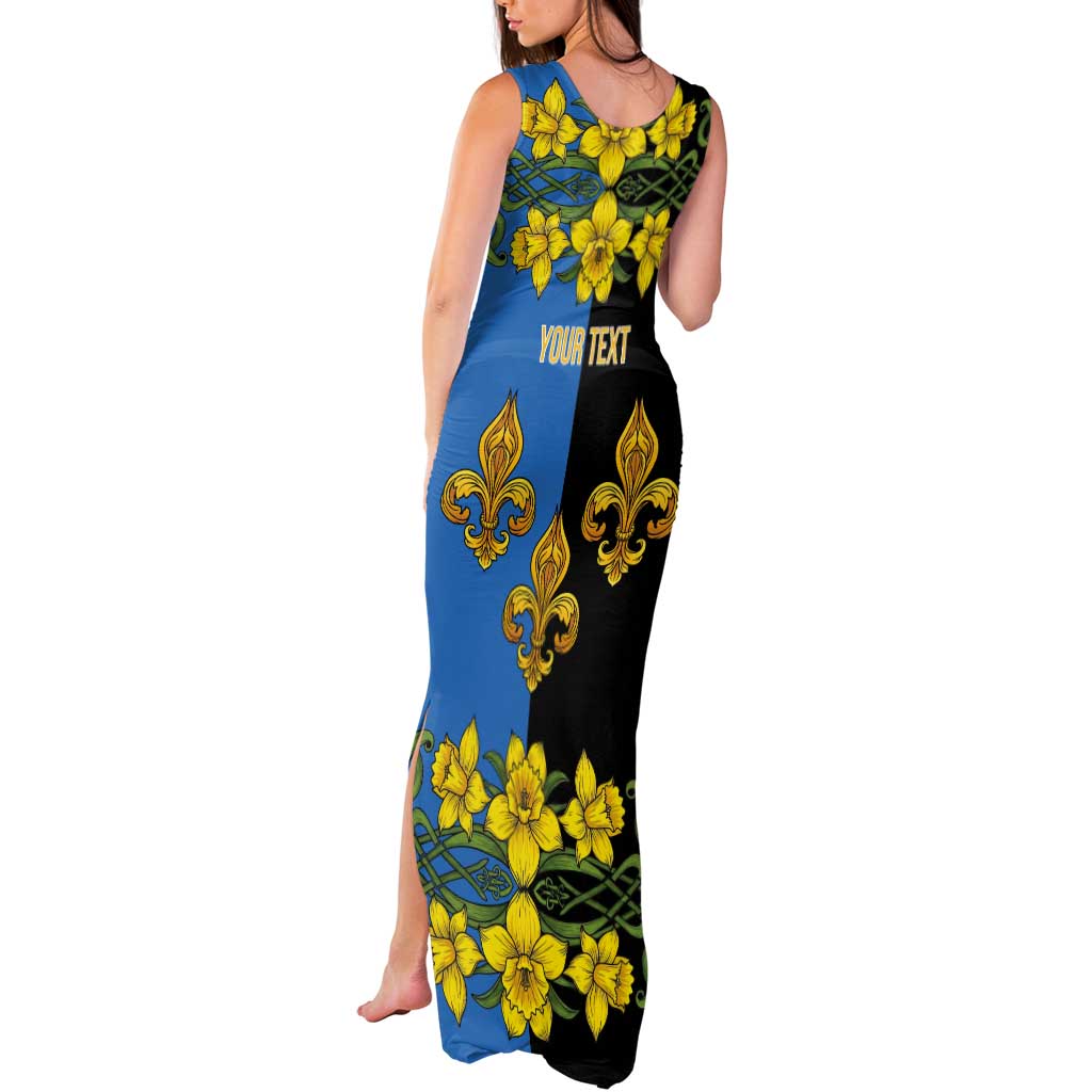 Personalized Monmouthshire Wales Tank Maxi Dress Sir Fynwy Flag With Welsh Daffodil - Wonder Print Shop