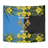 Personalized Monmouthshire Wales Tapestry Sir Fynwy Flag With Welsh Daffodil - Wonder Print Shop