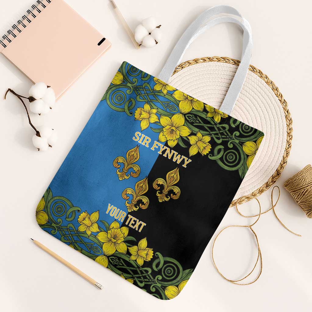Personalized Monmouthshire Wales Tote Bag Sir Fynwy Flag With Welsh Daffodil - Wonder Print Shop