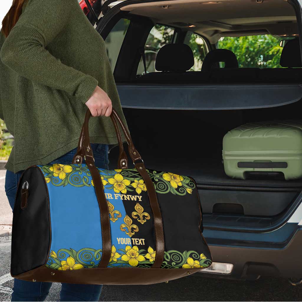 Personalized Monmouthshire Wales Travel Bag Sir Fynwy Flag With Welsh Daffodil - Wonder Print Shop