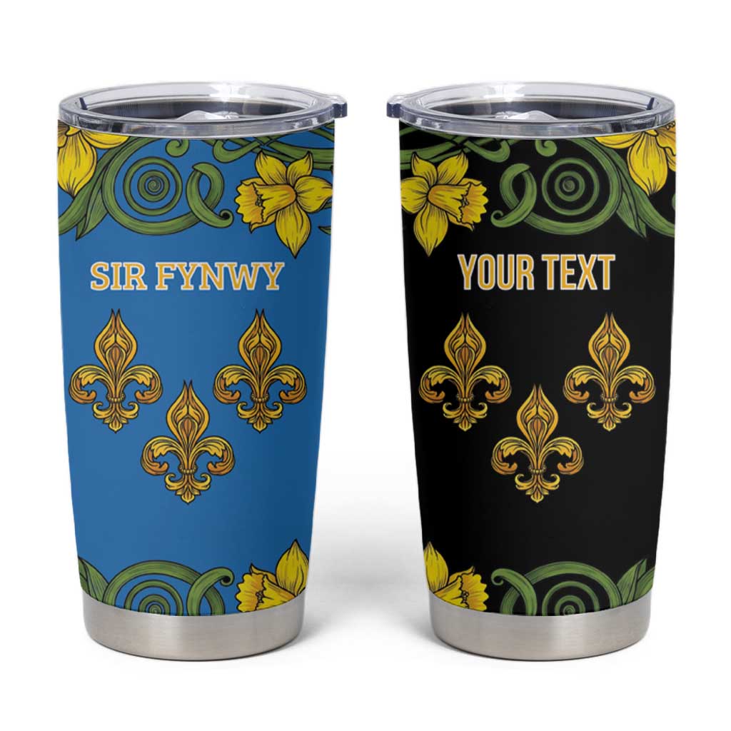Personalized Monmouthshire Wales Tumbler Cup Sir Fynwy Flag With Welsh Daffodil - Wonder Print Shop