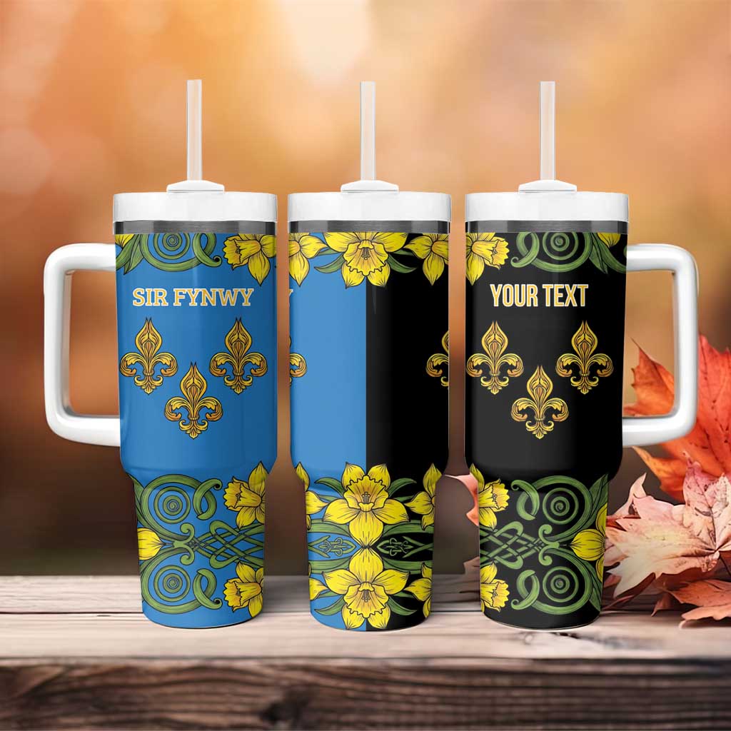 Personalized Monmouthshire Wales Tumbler With Handle Sir Fynwy Flag With Welsh Daffodil - Wonder Print Shop