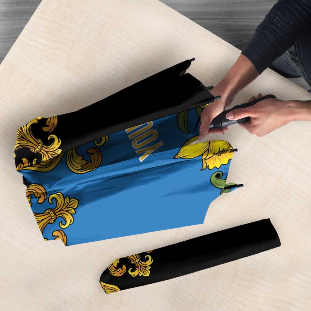 Personalized Monmouthshire Wales Umbrella Sir Fynwy Flag With Welsh Daffodil - Wonder Print Shop