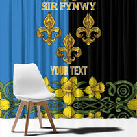Personalized Monmouthshire Wales Window Curtain Sir Fynwy Flag With Welsh Daffodil - Wonder Print Shop