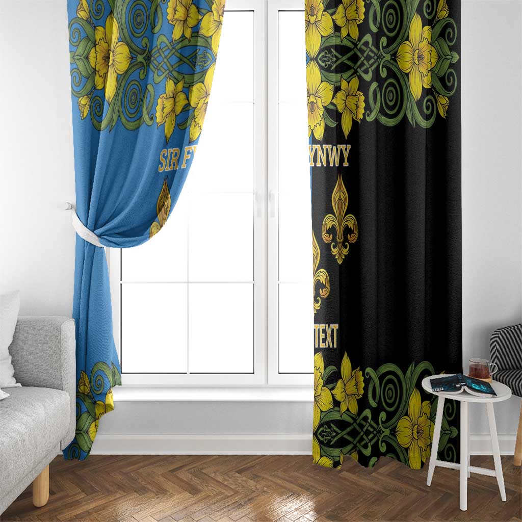 Personalized Monmouthshire Wales Window Curtain Sir Fynwy Flag With Welsh Daffodil - Wonder Print Shop