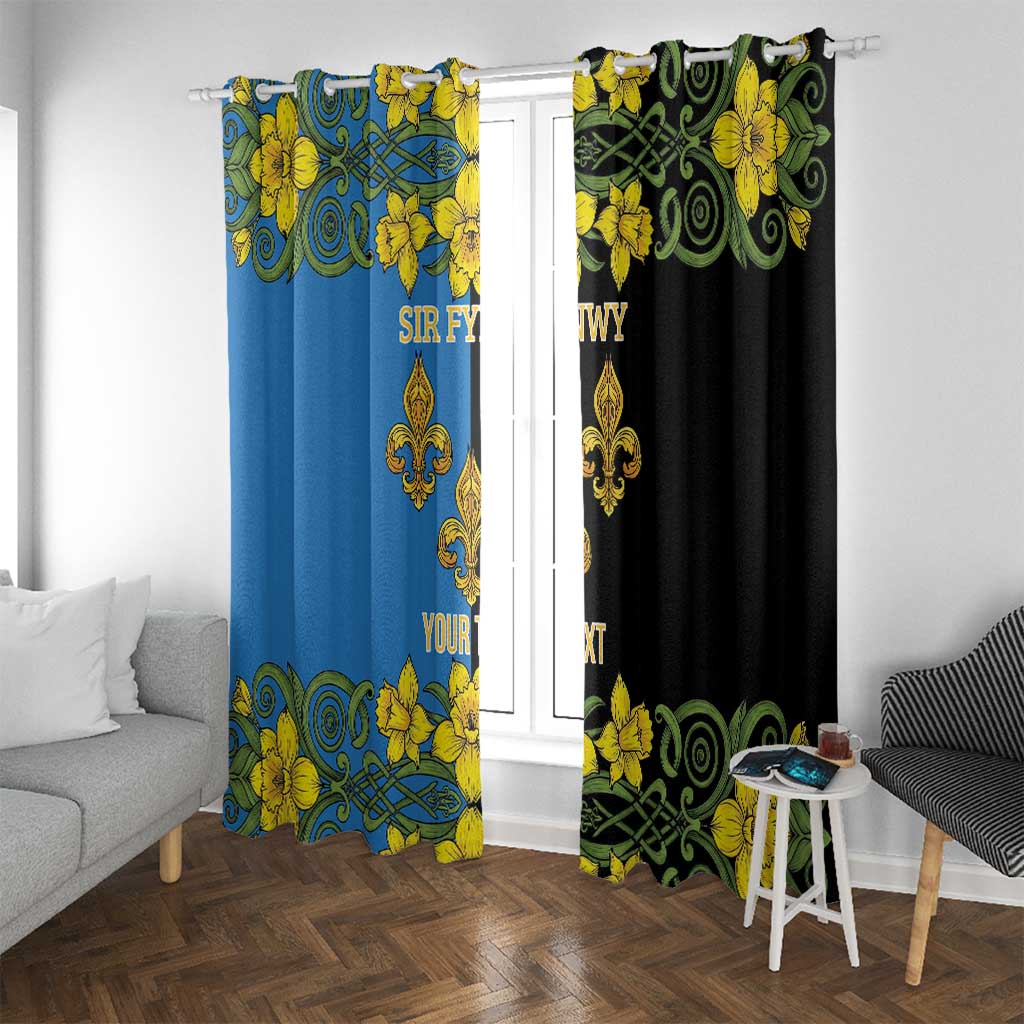 Personalized Monmouthshire Wales Window Curtain Sir Fynwy Flag With Welsh Daffodil - Wonder Print Shop