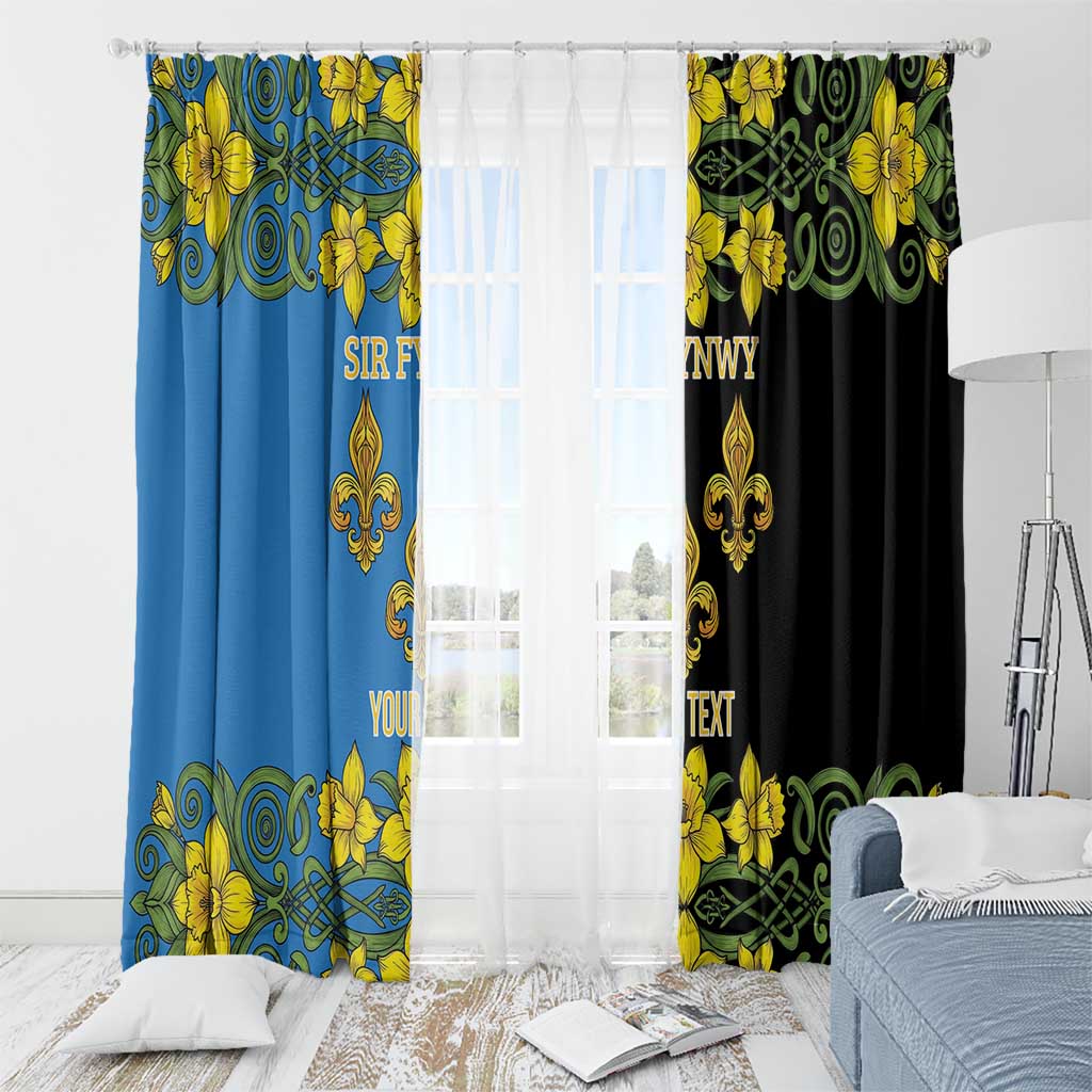 Personalized Monmouthshire Wales Window Curtain Sir Fynwy Flag With Welsh Daffodil - Wonder Print Shop