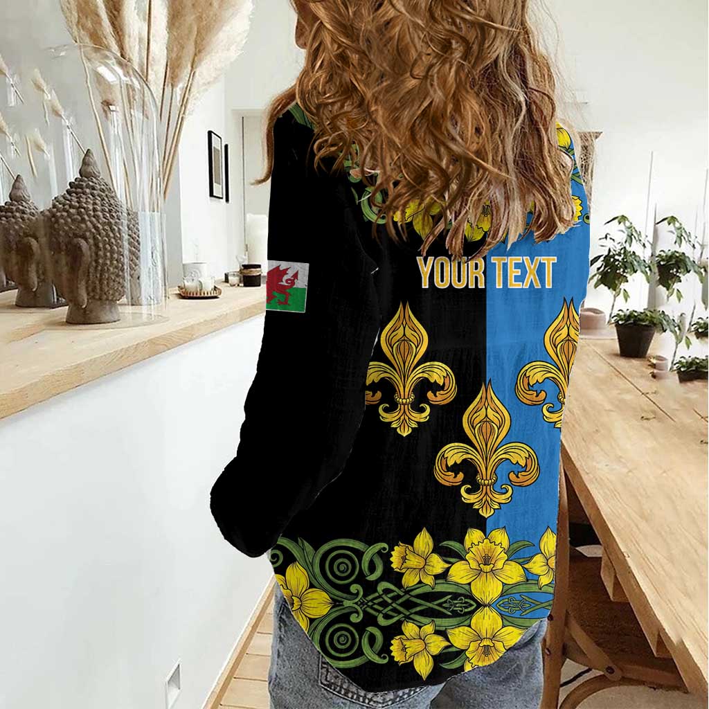 Personalized Monmouthshire Wales Women Casual Shirt Sir Fynwy Flag With Welsh Daffodil - Wonder Print Shop