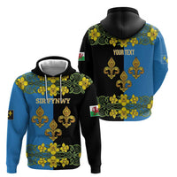 Personalized Monmouthshire Wales Zip Hoodie Sir Fynwy Flag With Welsh Daffodil - Wonder Print Shop