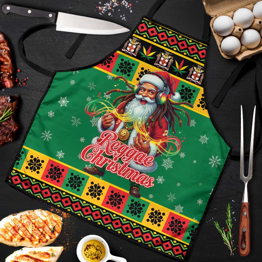 Jamaica Christmas Apron Reggae Santa with Dreadlocks Design - Wonder Print Shop