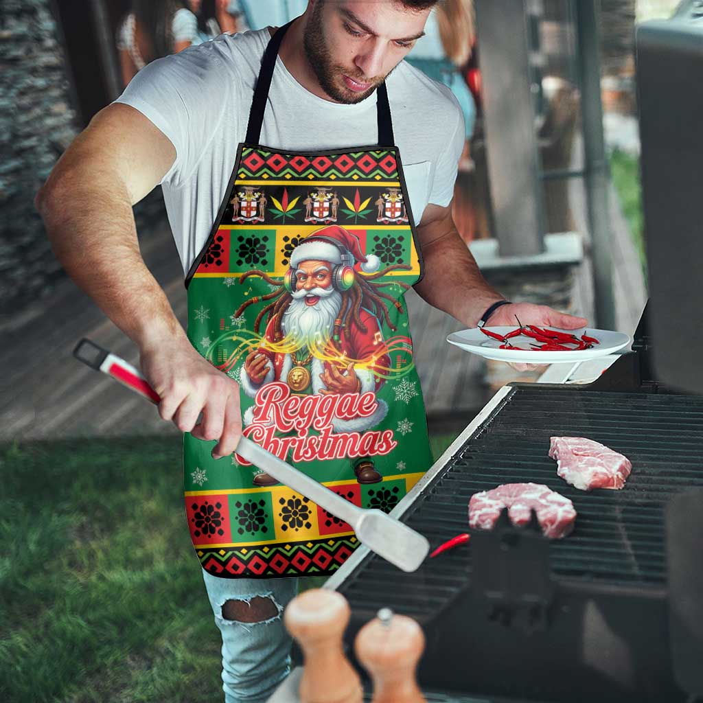 Jamaica Christmas Apron Reggae Santa with Dreadlocks Design - Wonder Print Shop