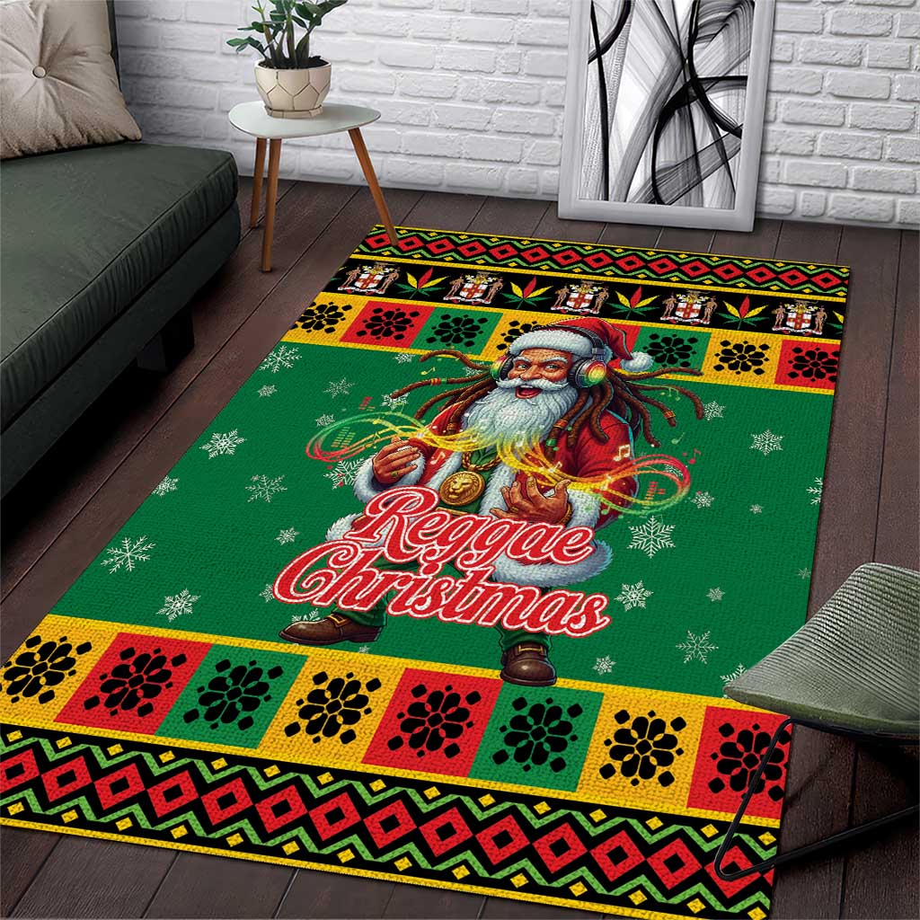 Jamaica Christmas Area Rug Reggae Santa with Dreadlocks Design - Wonder Print Shop