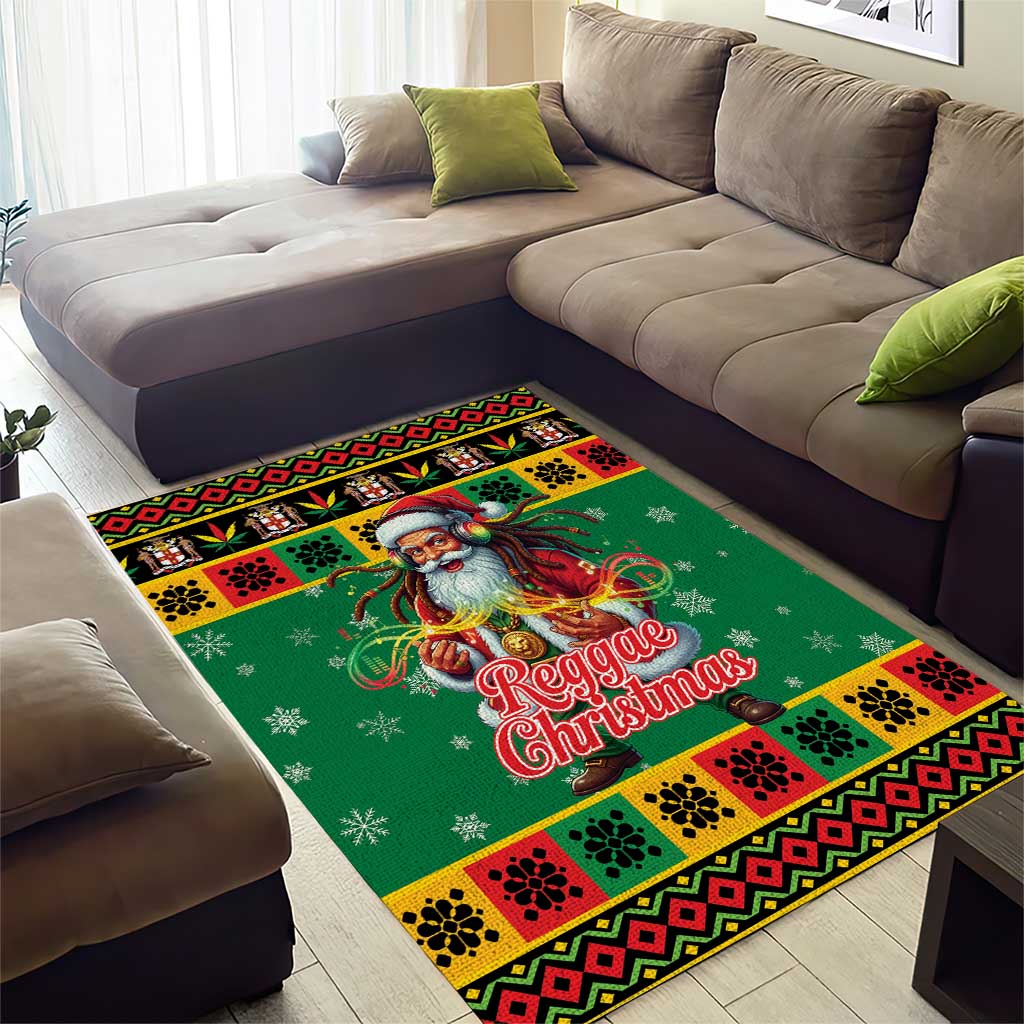 Jamaica Christmas Area Rug Reggae Santa with Dreadlocks Design - Wonder Print Shop