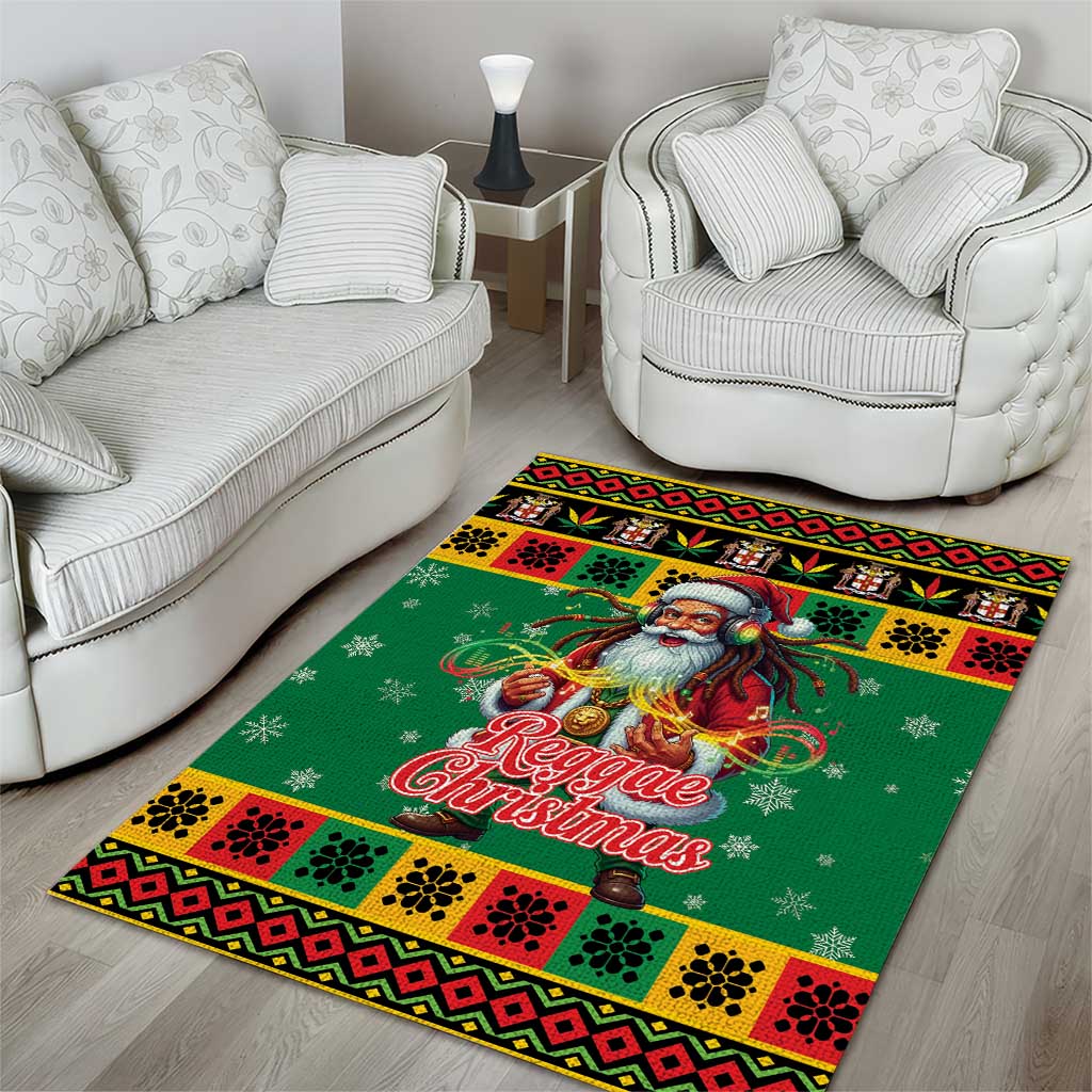 Jamaica Christmas Area Rug Reggae Santa with Dreadlocks Design - Wonder Print Shop