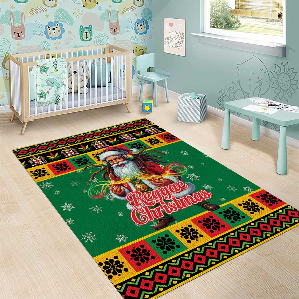 Jamaica Christmas Area Rug Reggae Santa with Dreadlocks Design - Wonder Print Shop