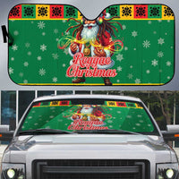 Jamaica Christmas Auto Sun Shade Reggae Santa with Dreadlocks Design - Wonder Print Shop