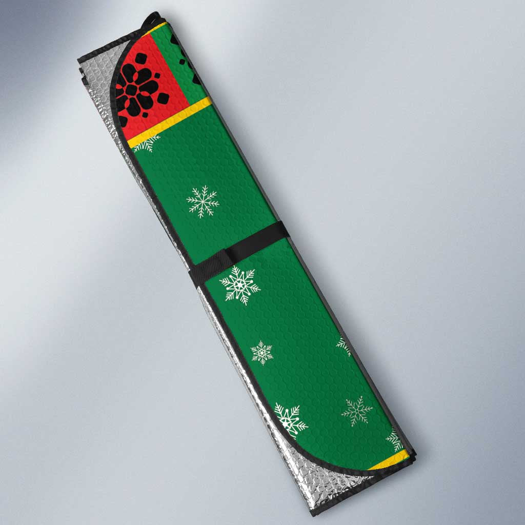 Jamaica Christmas Auto Sun Shade Reggae Santa with Dreadlocks Design - Wonder Print Shop