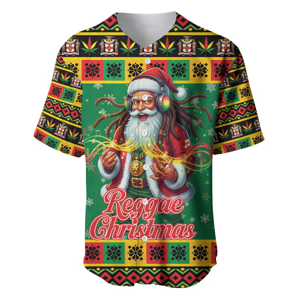Jamaica Christmas Baseball Jersey Reggae Santa with Dreadlocks Design - Wonder Print Shop