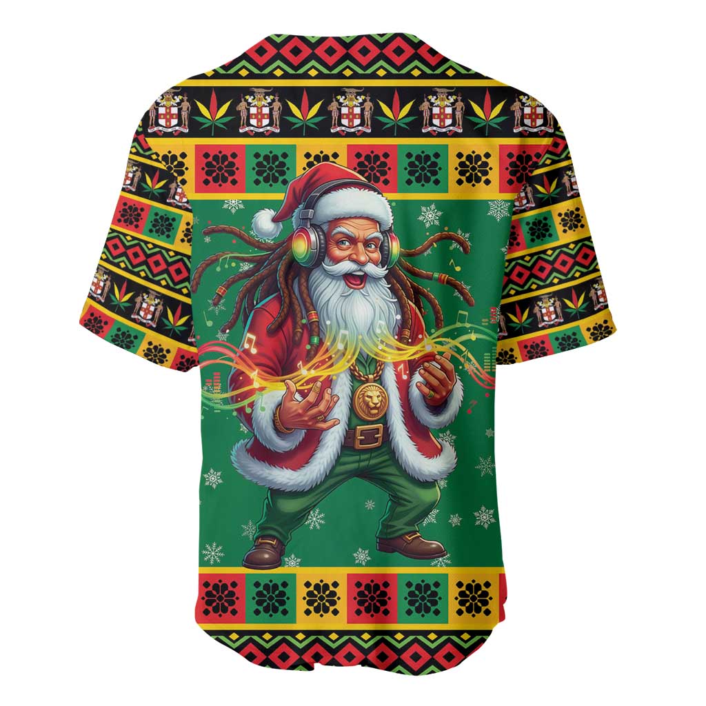 Jamaica Christmas Baseball Jersey Reggae Santa with Dreadlocks Design - Wonder Print Shop