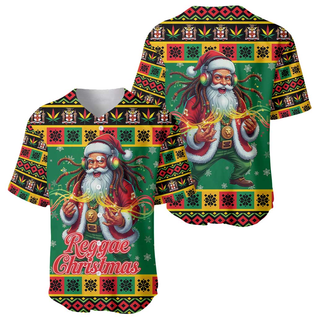 Jamaica Christmas Baseball Jersey Reggae Santa with Dreadlocks Design - Wonder Print Shop
