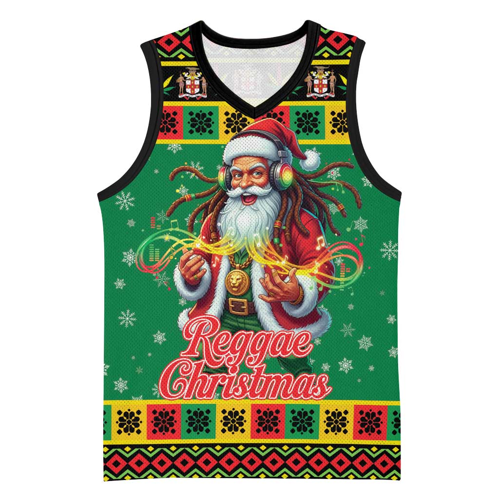 Jamaica Christmas Basketball Jersey Reggae Santa with Dreadlocks Design - Wonder Print Shop