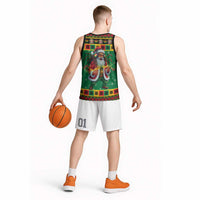 Jamaica Christmas Basketball Jersey Reggae Santa with Dreadlocks Design - Wonder Print Shop