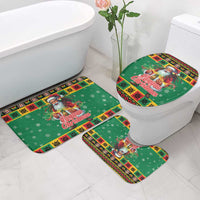 Jamaica Christmas Bathroom Set Reggae Santa with Dreadlocks Design - Wonder Print Shop