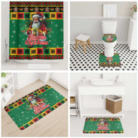 Jamaica Christmas Bathroom Set Reggae Santa with Dreadlocks Design - Wonder Print Shop