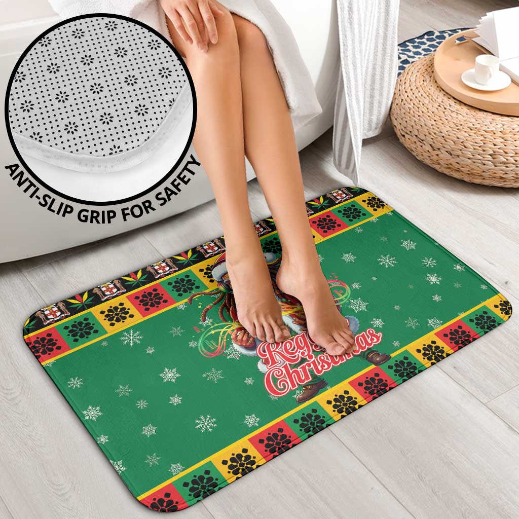 Jamaica Christmas Bathroom Set Reggae Santa with Dreadlocks Design - Wonder Print Shop