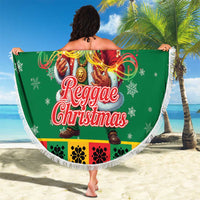 Jamaica Christmas Beach Blanket Reggae Santa with Dreadlocks Design - Wonder Print Shop