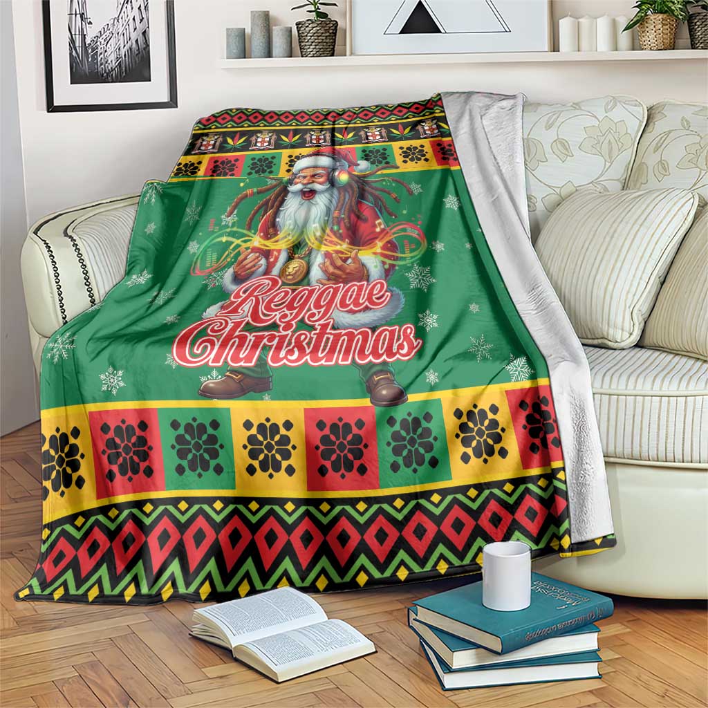 Jamaica Christmas Blanket Reggae Santa with Dreadlocks Design - Wonder Print Shop