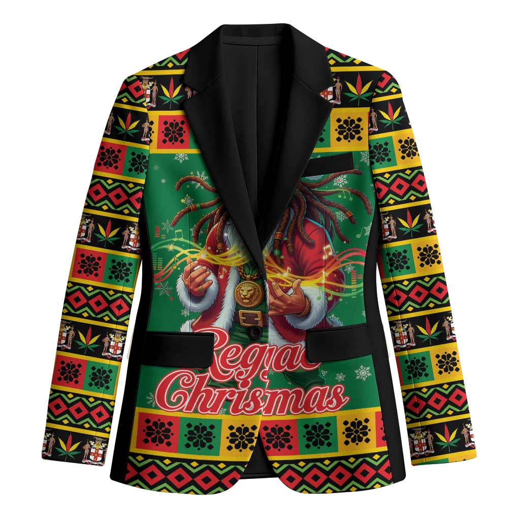 Jamaica Christmas Blazer Reggae Santa with Dreadlocks Design - Wonder Print Shop