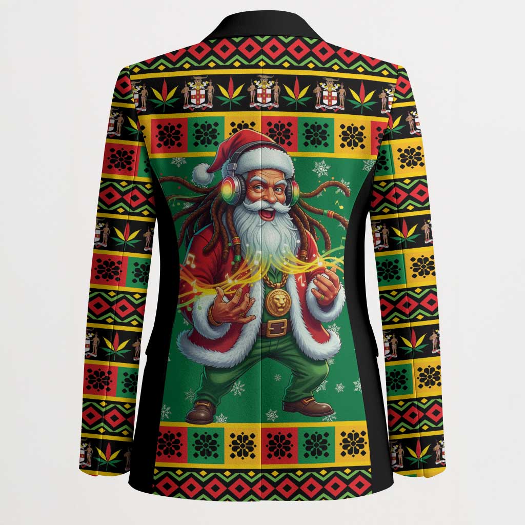 Jamaica Christmas Blazer Reggae Santa with Dreadlocks Design - Wonder Print Shop