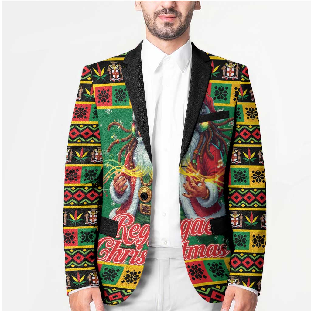 Jamaica Christmas Blazer Reggae Santa with Dreadlocks Design - Wonder Print Shop
