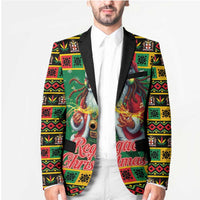 Jamaica Christmas Blazer Reggae Santa with Dreadlocks Design - Wonder Print Shop