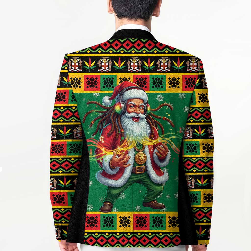 Jamaica Christmas Blazer Reggae Santa with Dreadlocks Design - Wonder Print Shop