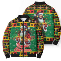 Jamaica Christmas Bomber Puffer Jacket Reggae Santa with Dreadlocks Design - Wonder Print Shop