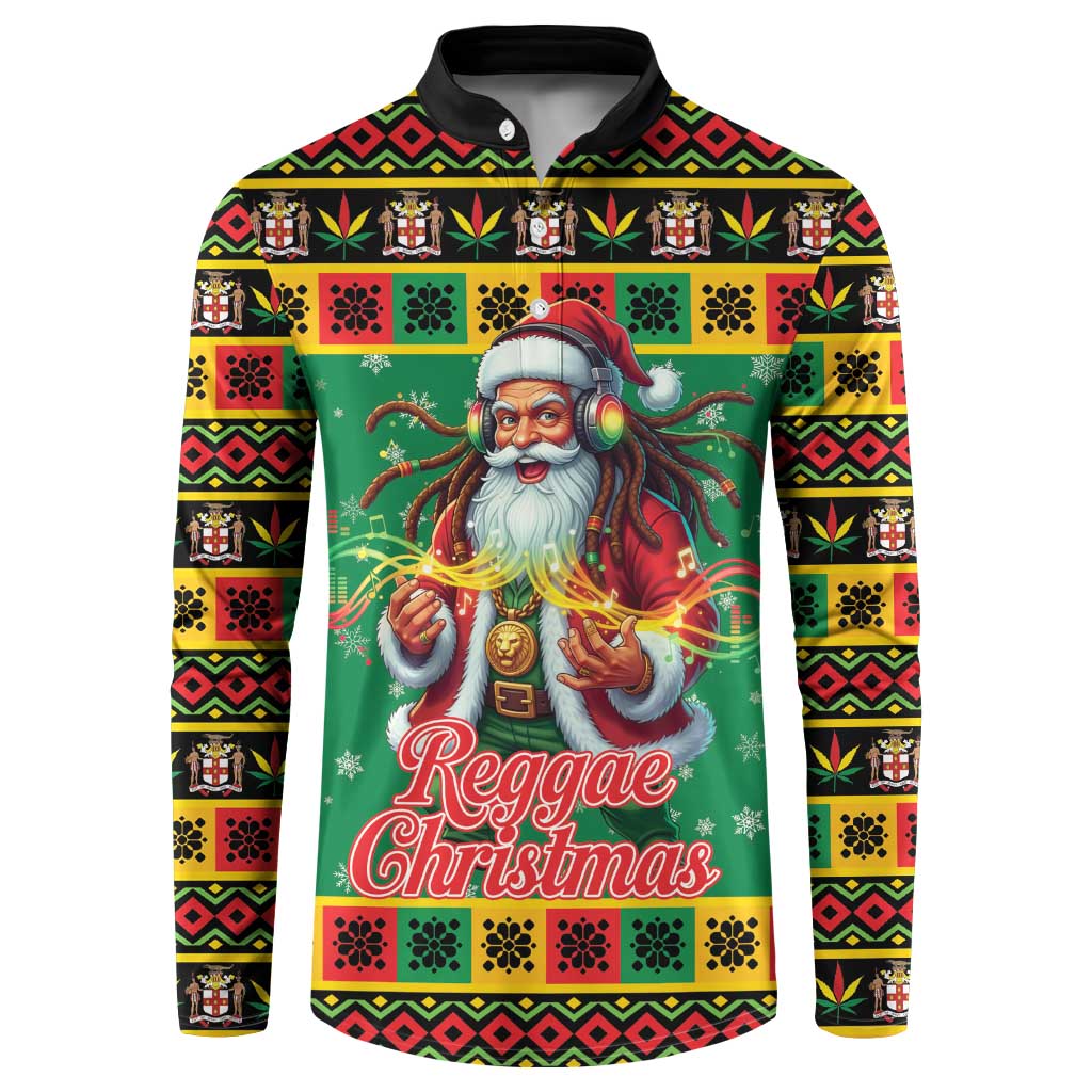 Jamaica Christmas Button Sweatshirt Reggae Santa with Dreadlocks Design - Wonder Print Shop