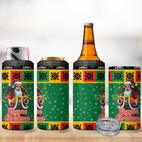 Jamaica Christmas 4 in 1 Can Cooler Tumbler Reggae Santa with Dreadlocks Design - Wonder Print Shop