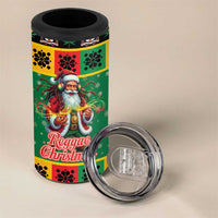 Jamaica Christmas 4 in 1 Can Cooler Tumbler Reggae Santa with Dreadlocks Design - Wonder Print Shop