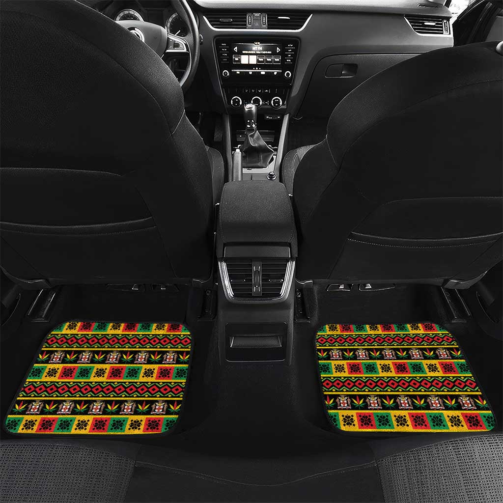 Jamaica Christmas Car Mats Reggae Santa with Dreadlocks Design - Wonder Print Shop