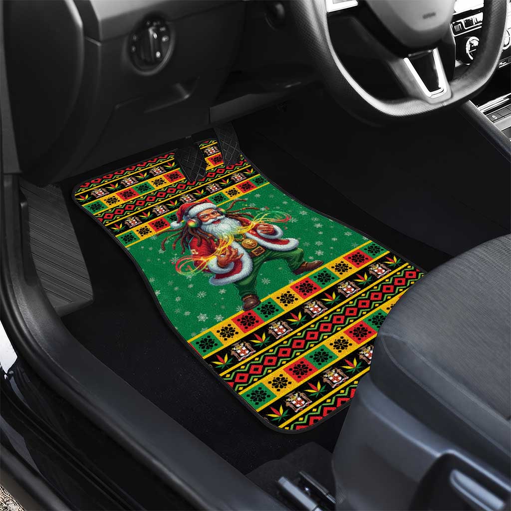Jamaica Christmas Car Mats Reggae Santa with Dreadlocks Design - Wonder Print Shop