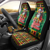 Jamaica Christmas Car Seat Cover Reggae Santa with Dreadlocks Design - Wonder Print Shop