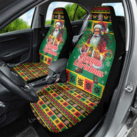 Jamaica Christmas Car Seat Cover Reggae Santa with Dreadlocks Design - Wonder Print Shop